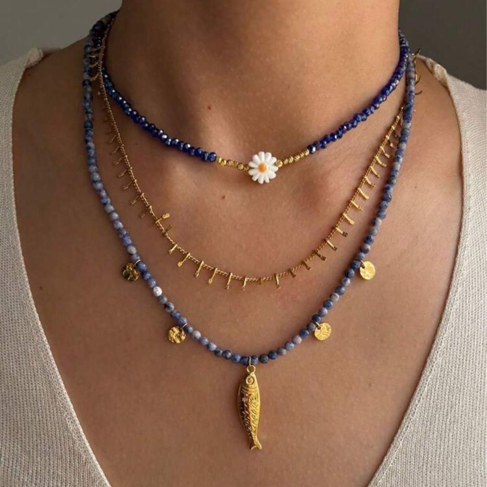 boho flower necklace A1550